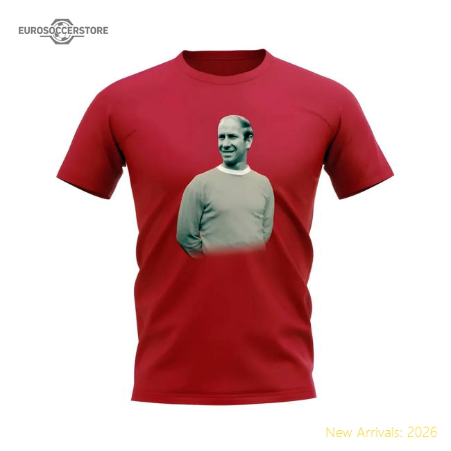 Bobby Charlton Manchester United Legend T-Shirt (Red)-Football Jersey Hub