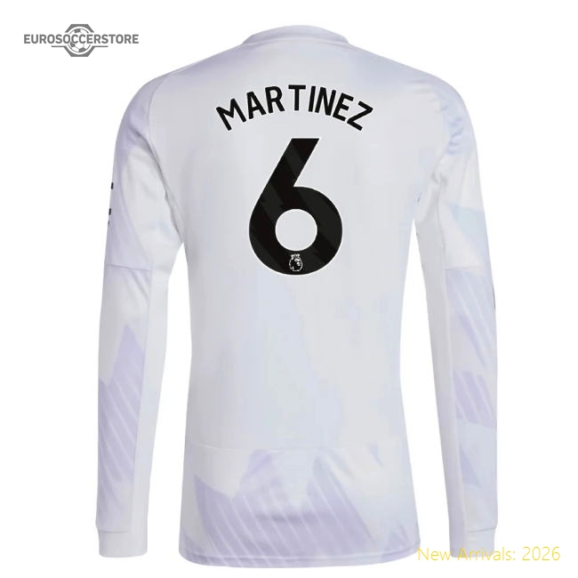 2025-2026 Man Utd Long Sleeve Away Shirt (Martinez 6)-Football Jersey Hub