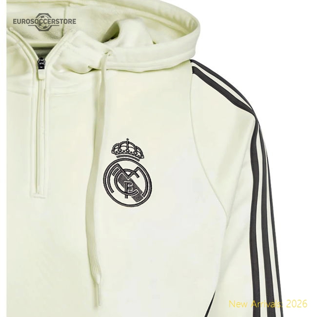 2025-2026 Real Madrid Training Hoody (Almost Lime)-BuySoccerJersey Hub