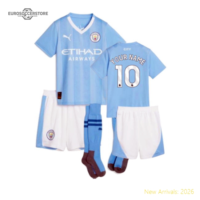 2023-2024 Man City Home Mini Kit (Your Name)-Football Jersey Hub