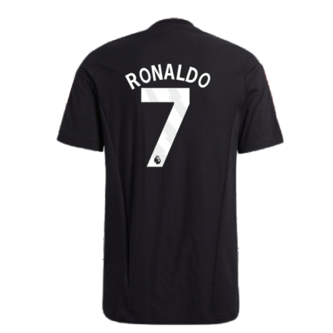 2023-2024 Man Utd Training Tee (Black) (Ronaldo 7)-Football Jersey Hub