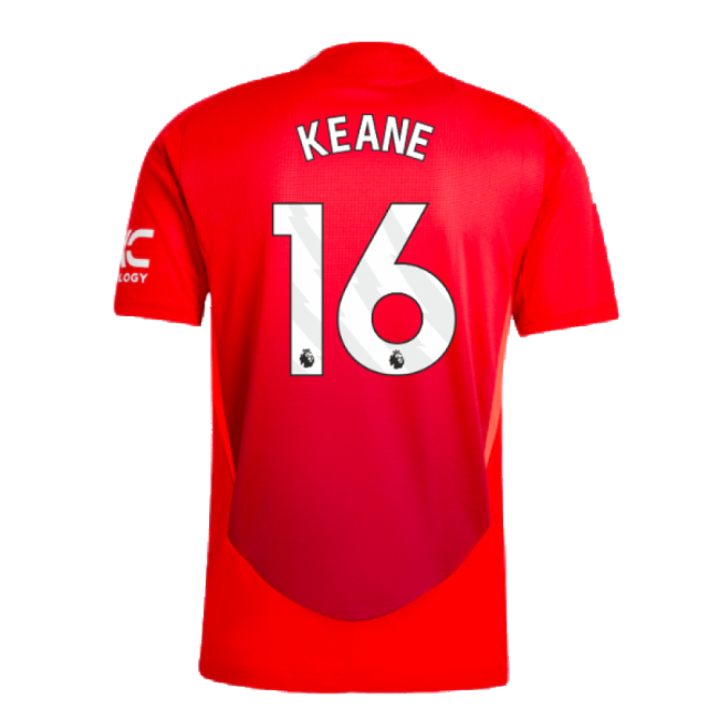 2024-2025 Man Utd Authentic Home Shirt (Keane 16)-Football Jersey Hub