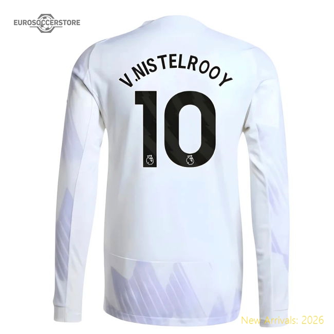 2025-2026 Man Utd Authentic Long Sleeve Away Shirt (V.Nistelrooy 10)-Football Jersey Hub