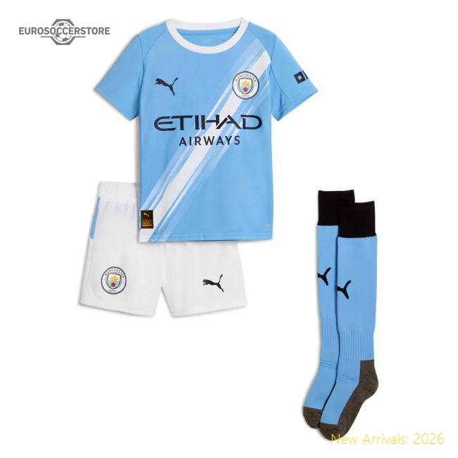 2025-2026 Man City Home Mini Kit (Cherki 10)-Football Shirts Shop