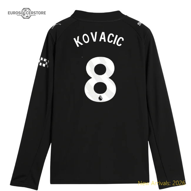 2025-2026 Man City Long Sleeve Away Shirt (Kids) (Kovacic 8)-Football Jersey Hub