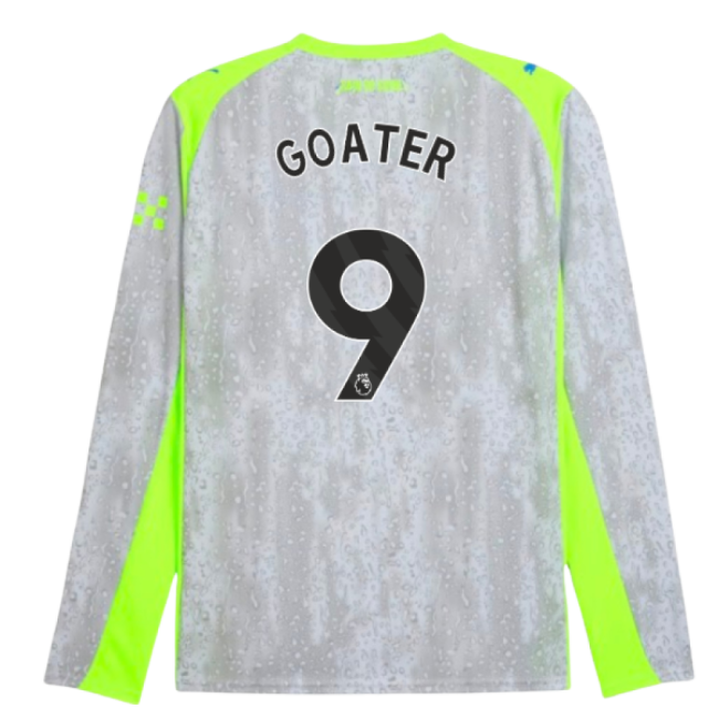 2025-2026 Man City Long Sleeve Third Shirt (Goater 9)-Football Jersey Hub
