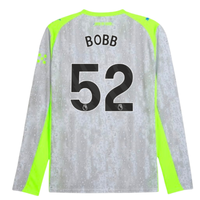 2025-2026 Man City Long Sleeve Third Shirt (Bobb 52)-Football Jersey Hub
