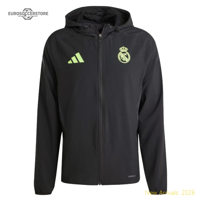 2025-2026 Real Madrid Pro Vis Tech Jacket (Black)-BuySoccerJersey Hub