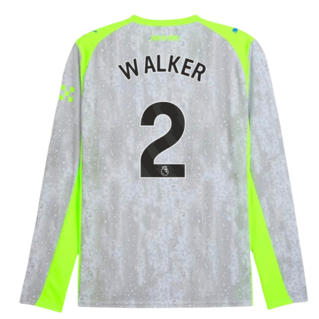 2025-2026 Man City Long Sleeve Third Shirt (Walker 2)-Football Jersey Hub