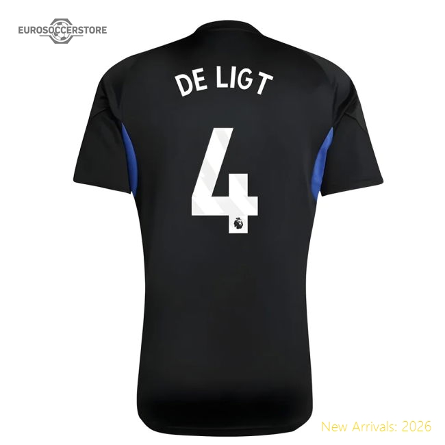 2025-2026 Man Utd EU Training Jersey (Black) - Kids (De Ligt 4)-Football Jersey Hub