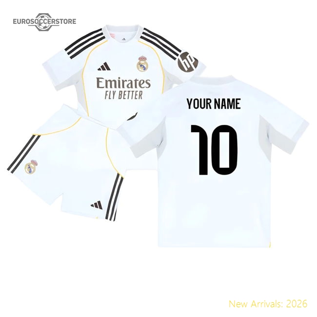 2025-2026 Real Madrid Home Youth Kit (Your Name)-BuySoccerJersey Hub