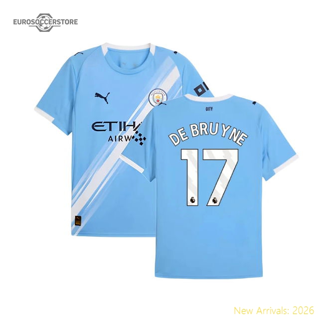2025-2026 Man City Home Shirt (De Bruyne 17)-Football Shirts Shop
