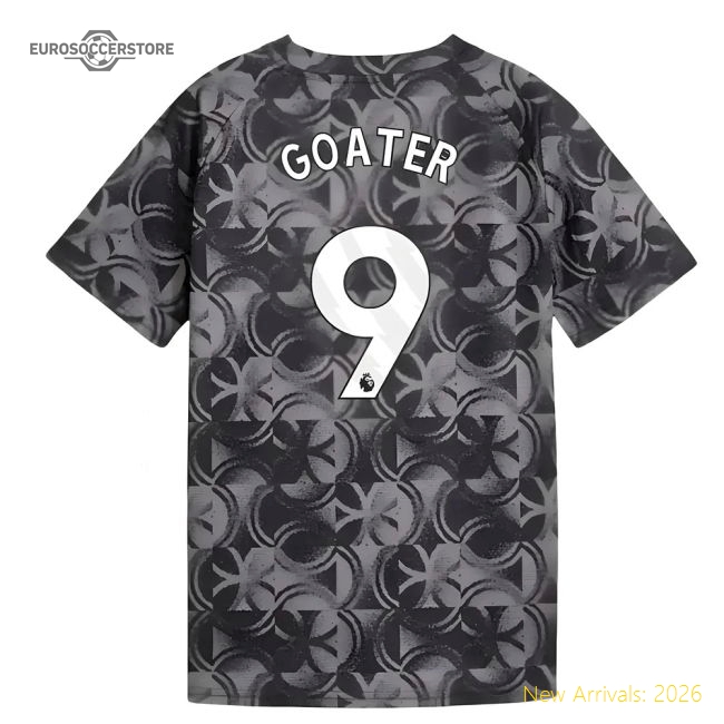 2025-2026 Man City Warm Up Jersey (Black) - Kids (Goater 9)-Football Shirts Shop