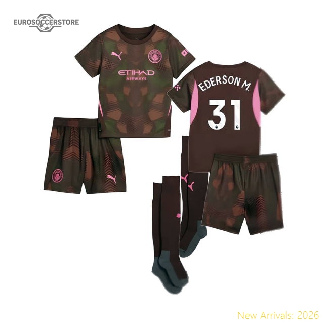 2024-2025 Man City Third Goalkeeper Mini Kit (Ederson M. 31)-Football Shirts Shop