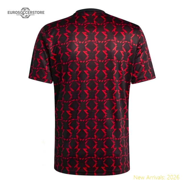 2024-2025 Man Utd Pre-Match Shirt (Black) (Toone 7)-Football Jersey Hub