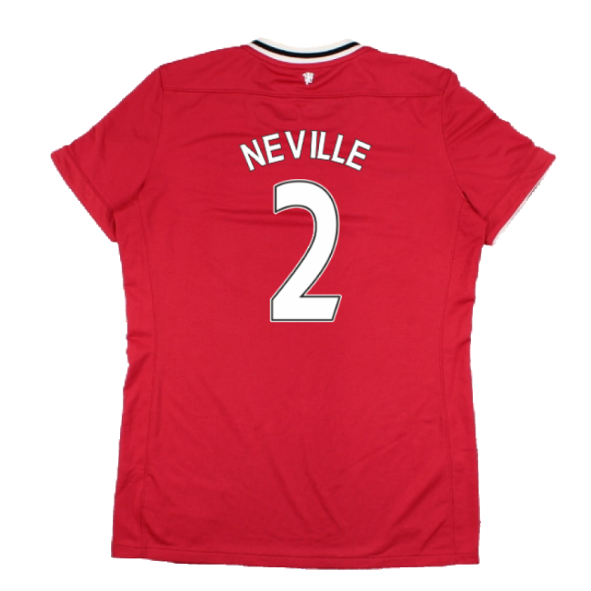 Manchester United 2011-12 Home Shirt (Women\'s) ((Very Good) M) (NEVILLE 2)-Football Jersey Hub