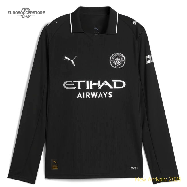 2025-2026 Man City Long Sleeve Away Shirt (Kids) (Aleixandri 4)-Football Jersey Hub