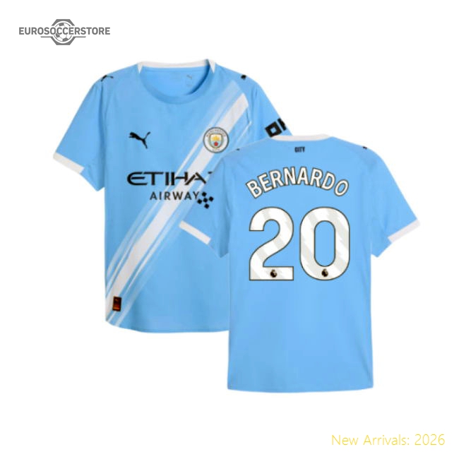 2025-2026 Man City Authentic Home Shirt (Bernardo 20)-Football Shirts Shop