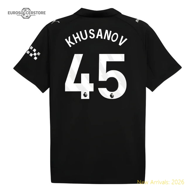 2025-2026 Man City Away Shirt (Khusanov 45)-Football Jersey Hub