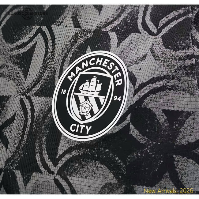 2025-2026 Man City Warm Up Jersey (Black) (De Bruyne 17)-Football Shirts Shop