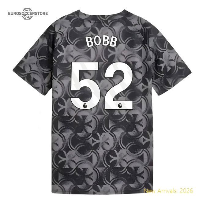 2025-2026 Man City Warm Up Jersey (Black) - Kids (Bobb 52)-Football Shirts Shop