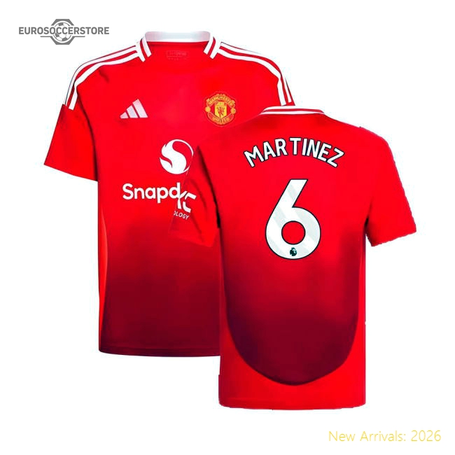 2024-2025 Man Utd Home Shirt (Kids) (Martinez 6)-Football Jersey Hub