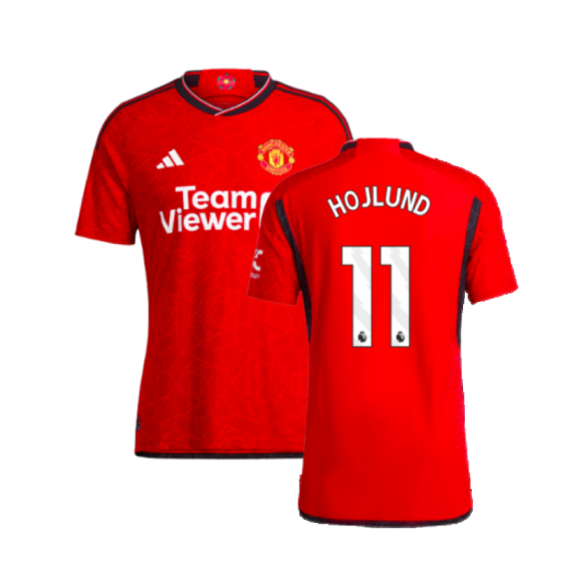 2023-2024 Man Utd Authentic Home Shirt (Hojlund 11)-Football Jersey Hub