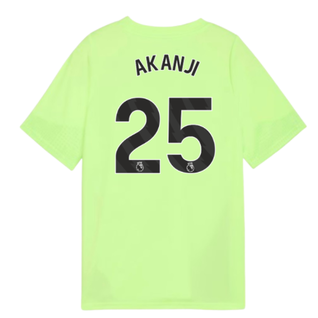 2025-2026 Man City Training Jersey (Fizzy Apple) - Kids (Akanji 25)-Football Shirts Shop