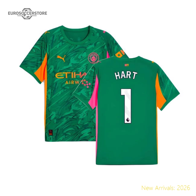 2025-2026 Man City Goalkeeper Away Shirt (Green) (Hart 1)-Football Jersey Hub