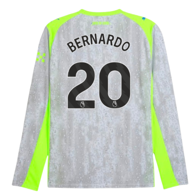 2025-2026 Man City Long Sleeve Third Shirt (Bernardo 20)-Football Jersey Hub