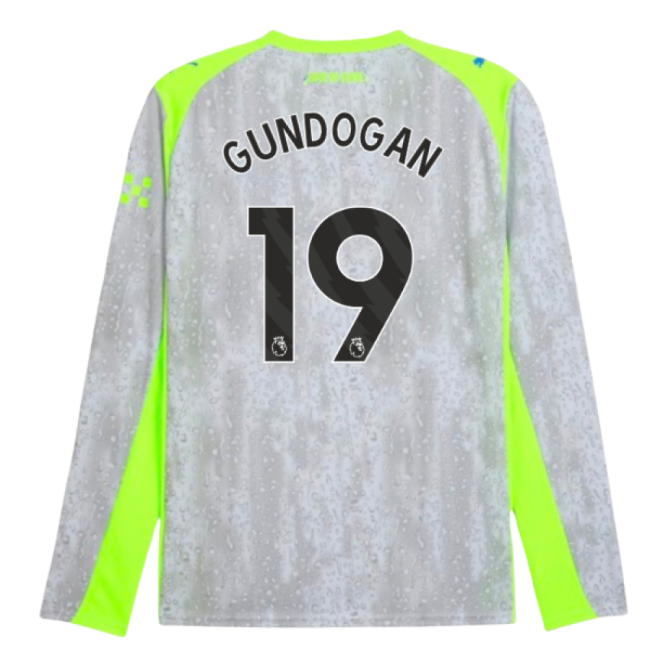 2025-2026 Man City Long Sleeve Third Shirt (Gundogan 19)-Football Jersey Hub