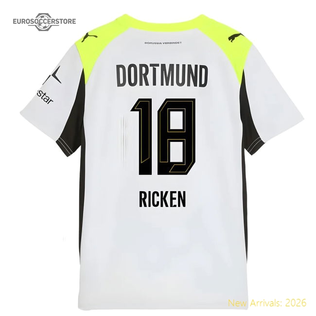 2025-2026 Borussia Dortmund Away Shirt (Kids) (Ricken 18)-Football Jersey Hub
