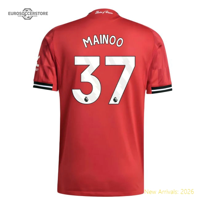 2025-2026 Man Utd Authentic Home Shirt (Mainoo 37)-Football Jersey Hub