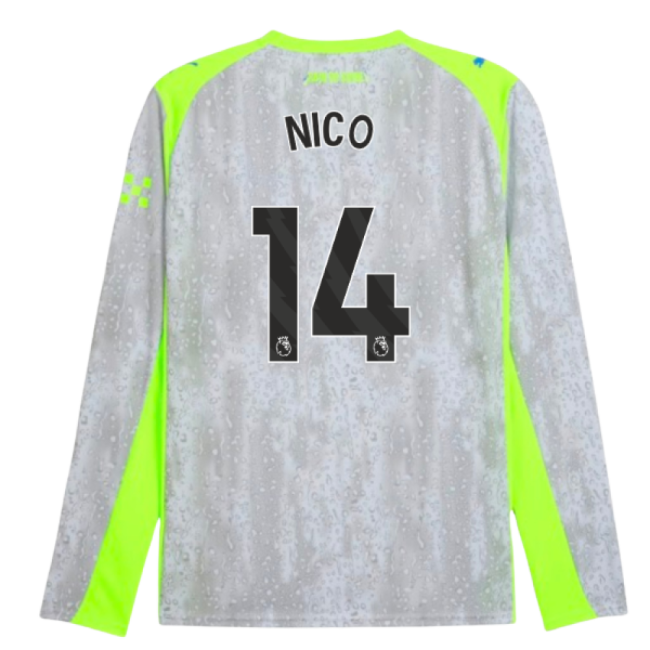 2025-2026 Man City Long Sleeve Third Shirt (Nico 14)-Football Jersey Hub