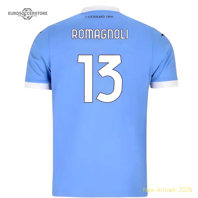 2025-2026 Lazio Home Shirt (Romagnoli 13)-Vantage Point Soccer