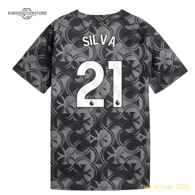 2025-2026 Man City Warm Up Jersey (Black) - Kids (Silva 21)-Football Shirts Shop