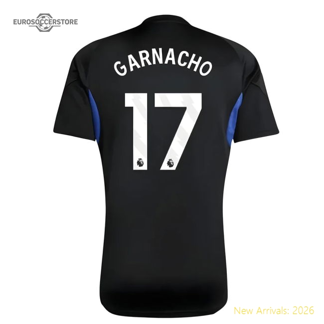 2025-2026 Man Utd EU Training Jersey (Black) - Kids (Garnacho 17)-Football Jersey Hub