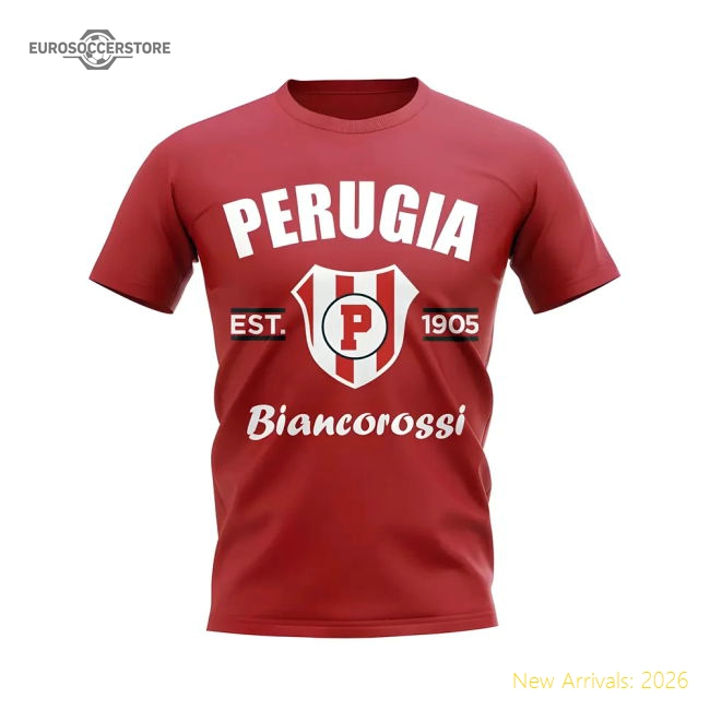 Perugia Established Football T-Shirt (Red)-Vantage Point Soccer