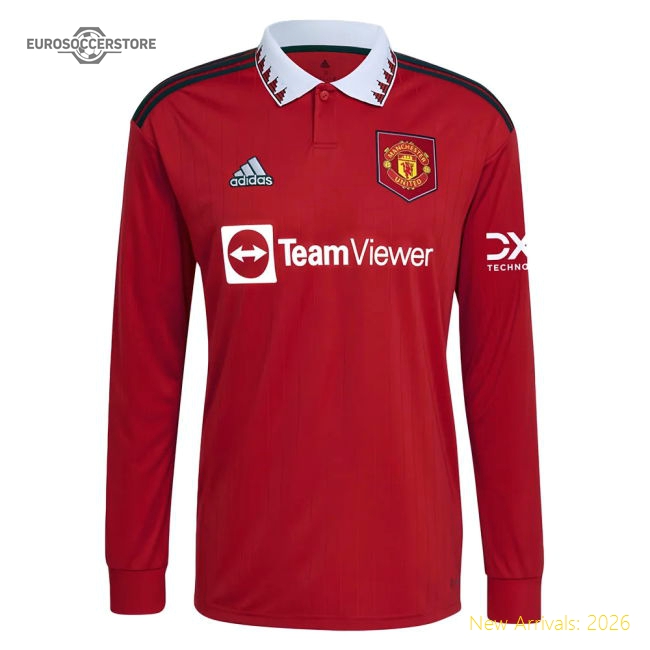2022-2023 Man Utd Long Sleeve Home Shirt (RASHFORD 10)-Football Jersey Hub