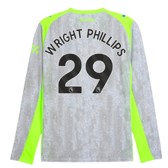 2025-2026 Man City Long Sleeve Third Shirt (Wright Phillips 29)-Football Jersey Hub