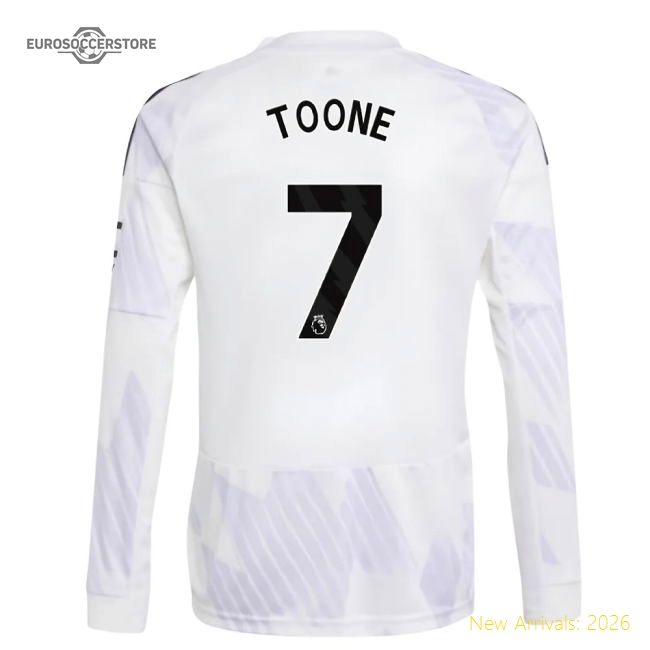 2025-2026 Man Utd Long Sleeve Away Shirt (Kids) (Toone 7)-Football Jersey Hub