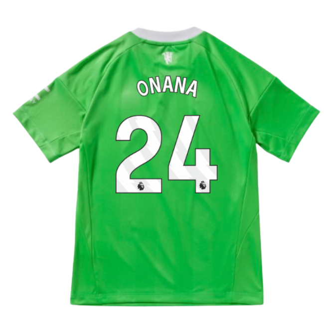 2025-2026 Man Utd Third Goalkeeper Shirt (Green) - Kids (Onana 24)-Football Jersey Hub
