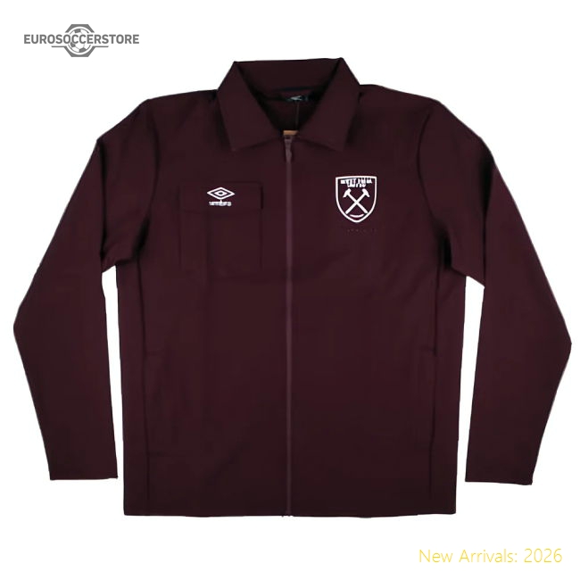 2024-2025 West Ham Presentation Jacket (Wine) - Kids-Vantage Point Soccer
