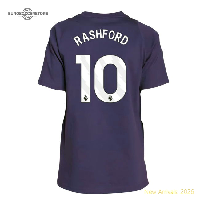 2025-2026 Man Utd Training Tee (Aurora Plum) - Kids (Rashford 10)-Football Jersey Hub