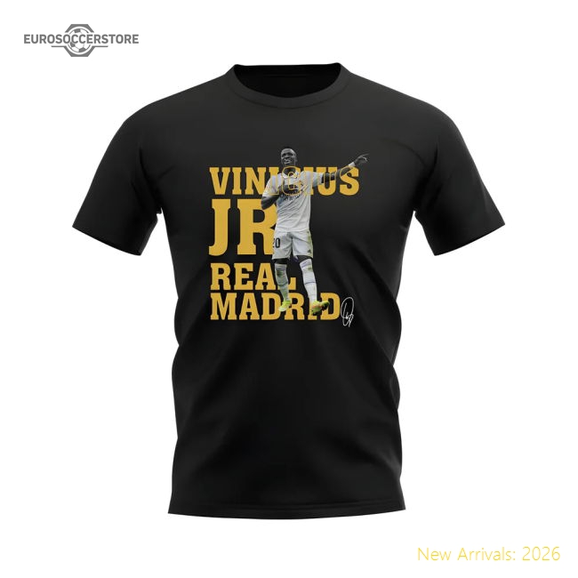 Vinicius jr Real Madrid Player Tee (Black)-BuySoccerJersey Hub