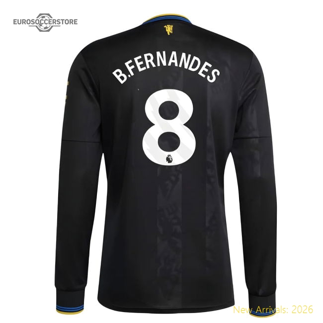 2025-2026 Man Utd Long Sleeve Third Shirt (B.Fernandes 8)-Football Jersey Hub