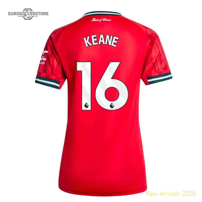 2025-2026 Man Utd Home Shirt (Womens) (Keane 16)-Football Jersey Hub