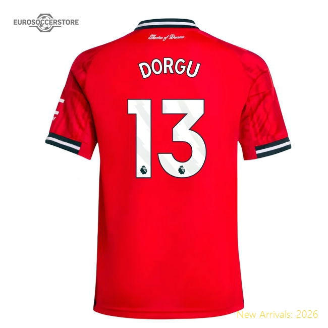 2025-2026 Man Utd Home Shirt (Kids) (Dorgu 13)-Football Jersey Hub