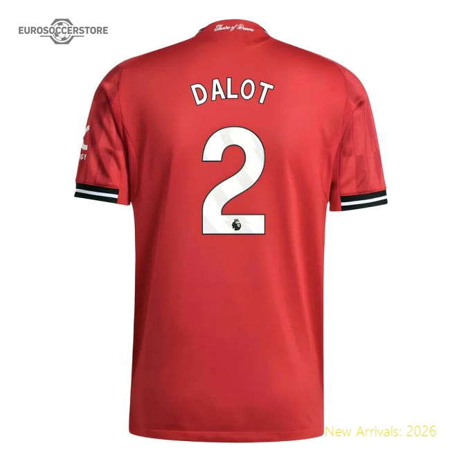 2025-2026 Man Utd Authentic Home Shirt (Dalot 2)-Football Jersey Hub