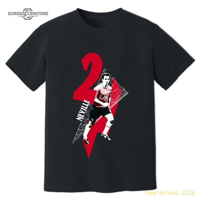 Gary Neville Man United Premier League Legend T-Shirt (Black)-Football Jersey Hub